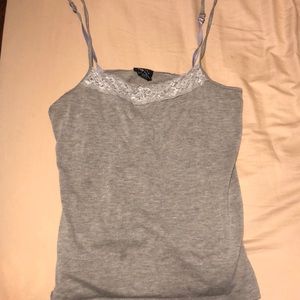 Gray tank top spaghetti strap with lace